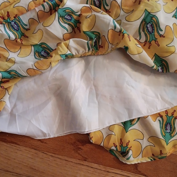 Pixie Market Yellow Psychedelic Botanical Mini- Dress 🧡 Size M - Picture 7 of 9